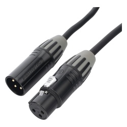 COSMICONN CMC-MF3-MM3-L-5M Cable XLR / 3 Polos / Conectores Macho-Hembra / Contactos Dorados 24k / Triple Blindaje / 5 m (16.4 ft) / Nylon Flexible