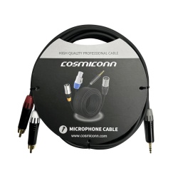 COSMICONN CMC220AS-TP-2RM-3-YBG1 Cable 3.5mm a 2 RCA conectores negros con diferenciador de blanco y rojo en RCA MT380-RD - MT380-WH - MTP3C-BG length 3m - Img 2
