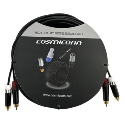 COSMICONN CRC03-2RM-2RM-5-001 Cable 2 RCA x 2 RCA conectores negros con diferenciador de blanco y rojo (2x MT380-RD - 2x MT380-WH) length 5m
