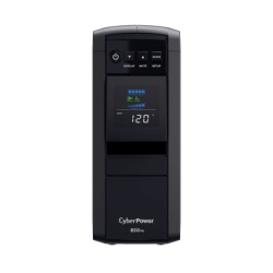 CYBERPOWER CP850PFCLCD UPS de 850 VA/510 W Topologia Linea Interactiva Entrada 120 Vca NEMA 5-15P Onda Senoidal Pura Tipo Torre Con 10 Tomas NEMA 5-15R