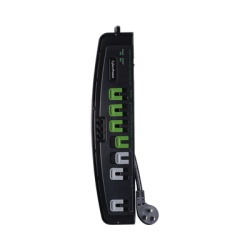CYBERPOWER CSP706TG Multicontacto Con Supresor de Picos Voltaje de Entrada 125 Vca NEMA 5-15P Con 7 Salidas NEMA 5-15R 2250 Joules Proteccion RJ11