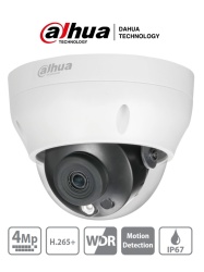 DAHUA DHT0040003 DAHUA IPC-HDPW1431R1-S4 - Camara IP Domo de 4 Megapixeles/ Lente de 2.8mm/ IR de 30 Mts/ H.265/ WDR Real/ IP67/ PoE/ 3D DNR/ HLC/