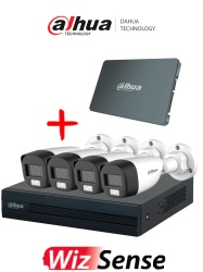 DAHUA DHT0350035 DAHUA KIT/XVR1B04-I-SSD512G4HFW-IL-A - Kit Iluminacion Dual de 4 Canales con SSD de 512GB/ 4 Camaras IL de 2 Megapixeles con Microfono/ DVR Cooper-I WizSense/ Con IA/ 4 Ch1 IP/ Acceso