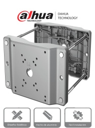 DAHUA DHT0430017 DAHUA DH-PFA153-SG - Montaje en Poste para Camaras PTZ y Cajas de Exterior/ Aluminio y Acero/ Compatible con Brazo PFB710W-SG / Compatible con camara DH-PSDW81642ML-A360-D237