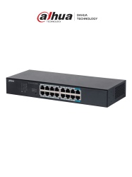 DAHUA DHT3700014 DAHUA DH-S3016-16GT- Switch Gigabit de 16 Puertos No Administrable de capa 2 con velocidad 10/100/1000 Mbps capacidad de conmutacion de 32G tasa de reenvio de 23.8 Mbps y proteccio