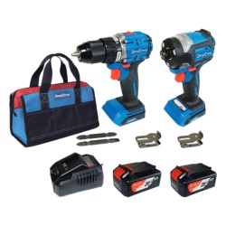 DONG CHENG DNG-KTP01 Kit Taladro Percutor y Atornillador de Impacto 20V / Motor Brushless / 2 Baterias 4.0Ah Li-ion / Cargador y Bolsa de Transporte