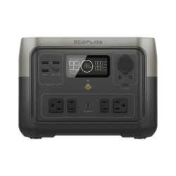 ECOFLOW EFR610 EcoFlow River 2 Max | Estacion de Energia Portatil 512Wh Litio LFP / 4 AC 500 W (Max. 1000W) / 1 USB-C 100W / 3 USB -A 12W / Cargador de Coche 8A a 12 o 24V / Conectividad WiFi y Blueto
