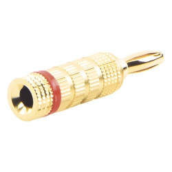 EPCOM PROAUDIO EP-BSCR Conector Banana Tipo Tornillo para Bocinas | Instalaciones Profesionales de Audio | Chapado en Oro | Color Rojo (1 Pieza)