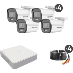 EPCOM PROFESSIONAL B8-KIT-CV Kit TurboHD 1080p Lite / DVR 4 Canales / 4 Cámaras Bala 2 Megapixel ColorVu / Fuente de Poder / Accesorios de instalación