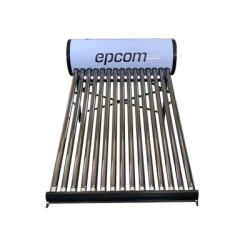 EPCOM STELPWH150 Boiler Solar de 150L Baja Presion con 15 Tubos de Vacio de Mayor Resistencia y Termotanque Inoxidable de Grado Alimenticio 150 L Resistentes a Granizo de Hasta 25 mm/ l Incluye Anodo