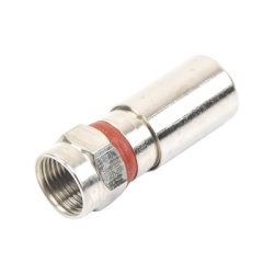 EPCOM TITANIUM TT-CON-510-RG6 Conector F Macho de Compresion Metalico para cable RG-6 Cuerpo de Bronce Niquelado.