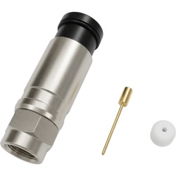 EPCOM TITANIUM TT11-F02 Conector F Macho de Compresion Axial con Borne Negro para instalar en Cable Coaxial RG-11 75 Ohm Bronce-Niquelado.