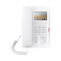 FANVIL H5W (H5 Color Blanco)Telefono para Hoteleria profesional de gama alta con pantalla LCD de 3.5 pulgadas a color 6 teclas programables para servicio rapido (Hotline) PoE
