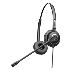 FANVIL HT202 Diadema binaudal (duo) con tecnologia antishock para telefonos IP FANVIL y Polycom con microfono de cancelacion de ruido larga durabilidad