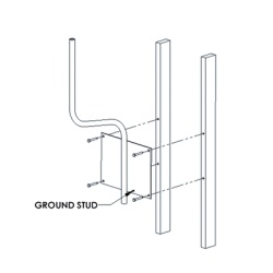 FEDERAL SIGNAL INDUSTRIAL AMB-W Soporte para montaje en pared compatible con linea de antenas OMNI-B