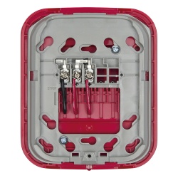 FIRE-LITE WAV-RL Base inalambrica direccionable para montaje en pared color rojo para dispositivos audiovisuales serie L