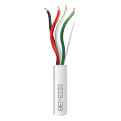 GENESIS 2115-5501/500 Bobina de 152 Metros (500 Pies) / Cable de Cobre / 4 x 18 AWG / Riser / Color Blanco / Para Aplicaciones de Alarmas de Intrusion/Control de Acceso/ Automatizacion / Interfonos y