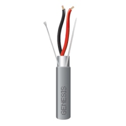 GENESIS 2214-5009 Carrete de 152 Metros (500 Pies) / Cable 2 x 18 AWG / Color Gris / Blindado / Riser / Aplicaciones de Audio Control de Acceso y Automatizacion