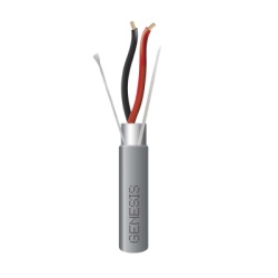 GENESIS 2221-1009/1000 Carrete de 305 Metros (1000 Pies) de Cable / 2 x 16 AWG / Riser / Blindado / Tipo CMR-CL3R-FPLR-FT4 / Color Gris / Aplicaciones de Alarmas de Intrusion/Control de Acceso/ Automa