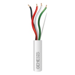 GENESIS 3124-1012 Carrete de 305 Metros (1000 Pies) de Cable / 4 x 14 AWG / Tipo CL3P / Plenum / Color Blanco / Para Aplicaciones de Alarmas de Intrusion Control de Acceso Automatizacion Interfonos y