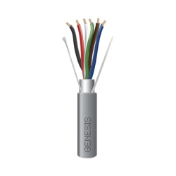 GENESIS 3206-1109 Bobina de 305 Metros (1000 Pies) de Cable 6 x 22 AWG / Blindado / Plenum de Color Gris / Aplicaciones de Audio Seguridad y Control