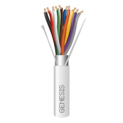 GENESIS 3218-1012 Carrete de 305 Metros (1000 Pies) / Cable de Cobre / 10 x 18 AWG / Plenum / Color Blanco / Blindado / Para Aplicaciones de Alarmas de Intrusion / Control de Acceso / Automatizacion /