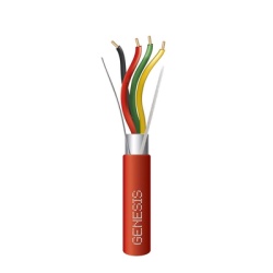 GENESIS 4607-1004 Carrete de 305 Metros (1000 Pies) de Alambre / 4 x 16 AWG / Blindado / Plenum / Tipo FPLP / Color Rojo / Para Aplicaciones en Sistemas de Deteccion de Incendio y Sistemas de Evacuaci
