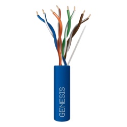 GENESIS 6360-1106/1000 Bobina de Cable de 305 Metros (1000 Pies) / UTP Cat6 Riser / Color Azul / UL CMR Probado a 350 MHz / Para Aplicaciones de CCTV Redes de Datos IP Megapixel / Control RS485