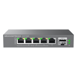 GRANDSTREAM GWN7700MP Switch de Red Multi-Gigabit No Administrable / 5 Puertos de2.5 Gbps (4 PoE) / Puerto SFP+ Fibra 1 o 10 Gbps / Montaje en Escritorio o Pared / Plug-and-Play / Tecnologia Verde