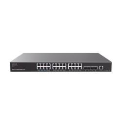 GRANDSTREAM GWN7813P Switch Capa 3 PoE+ Administrable / 24 puertos 10/100/1000 Mbps + 4 Puertos SFP+ de 10 Gigabits / Hasta 360W / Compatible con GWN Cloud.