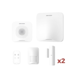 HIKVISION AXHOME-KIT-WIFI Kit de Alarma Inalámbrica / 16 Zonas / Alcance 1200 m (3937 ft) / Wi-Fi / Sirena 95 dB / PIR 10 m (32.8 ft) / 2 Contactos Magnéticos