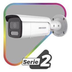 HIKVISION DS-2CD2T47G2H-LISU/SL [Dual Light + ColorVu] Bala IP 4 Megapixel / Lente 4 mm / 60 mts IR + 60 mts Luz Blanca / Exterior IP67 / Luz Intermitente y Alerta de Audio / Videoanaliticos (Filtro d