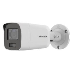 HIKVISION DS-2CD3087G2-LSU(C) Bala IP 8 Megapixel (4K) / Imagen a Color 24/7 / Lente 2.8 mm / Luz Blanca 40 mts / Exterior IP67 / WDR 130 dB / Entrada y Salida de Audio y Alarma / Captura Facial / ONVIF / Micro SD / Micrófono Integrado