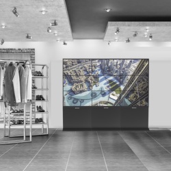 HIKVISION DS-CW3X3LUY-55 Kit Videowall Comercial 3X3 / Incluye 9 Pantallas 55" / 3 Controladores de 2 Entradas HDMI / Base de Piso