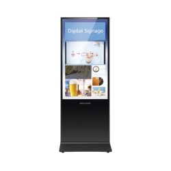 HIKVISION DS-D6055UL-B/S(IN) Pantalla de 55" 4K para Publicidad Digital / Base para Piso (Totem) / Puertos USB / Entrada de Video HDMI y VGA / WiFi / Altavoz Integrada