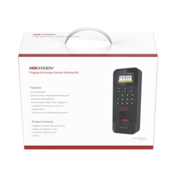 HIKVISION DS-KAS261 Kit Control de Acceso Biométrico / 3,000 Huellas / 3,000 Tarjetas MIFARE / TCP-IP / Wiegand 26-34 Bits / Electroimán Incluido