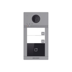 HIKVISION DS-KV8213-WME1(B) Videoportero IP (IP65 + IK08) con Llamada y apertura desde APP Hik-Connect / Soporta 2 Departamentos / PoE Estandar / Interfaz WEB para configuracion / 2 puertas