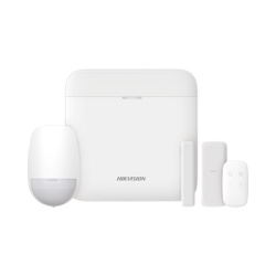 HIKVISION DS-PWA48-KS-SLIM Kit de Alarma Inalámbrica / 48 Zonas / GSM 3G/4G Dual SIM / Wi-Fi 2.4 GHz / Hub con Batería de Respaldo / 1 PIR / 1 Contacto Magnético Slim / 1 Control Remoto