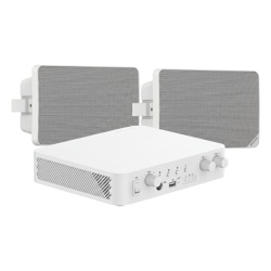 HIKVISION DS-QAE-KIT-0120G Kit de Audio / 70V-100V / 2 Altavoces de Pared / Bluetooth / 2 Zonas / 80W / Control Web