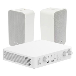 HIKVISION DS-QAE-KIT-0420G Kit Amplificador 100V / 2 Canales 30W / Bluetooth / USB / RCA / 2 Altavoces Pared 20W / IP66