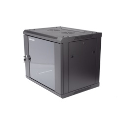 HIKVISION DS-XS6409-S/B Gabinete para Montaje en Pared - Piso / Puerta de Cristal Templado / Cuerpo Fijo / 9 Unidades de Rack / 19" / Fabricado en Acero
