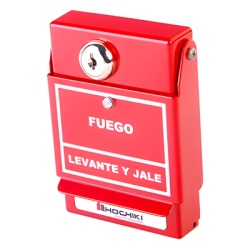 HOCHIKI DCP-AMS-KL-LP/S Estación Manual Direccionable / Doble Acción / Con Llave / 17-41 VDC / 0°C a 49°C / 3.4'W x 4.8'H x 2.0'D