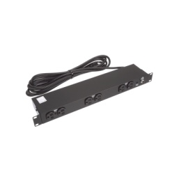 HOFFMAN DP1N190615 PDU Basico de Montaje en Rack Con 6 Salidas Frontales NEMA 5-15R Enchufe de Entrada NEMA 5-15P de 19in 1UR 15 Amp 120 Vca
