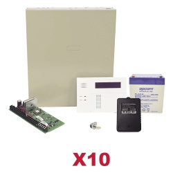 HONEYWELL HOME RESIDEO VISTA48KIT10/6160RF Kit mayorista 10 unidades / Panel híbrido intrusión / 8 zonas cableadas, ampliable a 48 / Teclado 6160RF