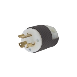 HUBBELL HUB-HBL-4570C Clavija Industrial con Bloqueo de Media Vuelta / 15 A 250 V CA / 2 Polos 3 Hilos / Color Blanco y Negro / Nema L6-15P.