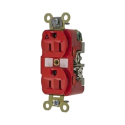 HUBBELL HUB-IG5-262-R Contacto Duplex Conexion a Tierra Aislada 15A 125V/ 2 Polos 3 Hilos/ Color Rojo/ Nema 5-15R/ Grado Industrial.