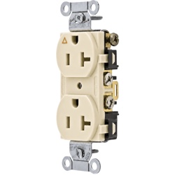 HUBBELL HUB-IG5352I Contacto Duplex Conexion a Tierra Aislada/ 20 A 125 V/ 2 polos 3 Hilos/ Color Marfil/ Nema 5- 20R/ Grado Comercial.