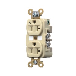 HUBBELL HUB-IG5362I Contacto Duplex Conexion a Tierra Aislada/ 20 A 125 V/ 2 polos 3 Hilos/ Color Marfil/ Nema 5- 20R/ Grado Industrial.