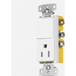 HUBBELL HUB-RCD-108W Combinacion de Contacto y Apagador Decorador 15A 125V/ Color Blanco.