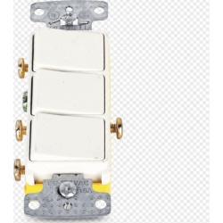 HUBBELL HUB-RCD-111W Interruptor Residencial 15 A 120 V con 3 Bases Unipolares Cableado lateral Color Blanco.